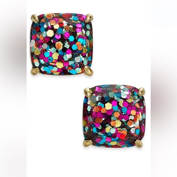 Stud Earrings / Kate Spade Glitter Stud Earrings / Sparkle / Rainbow NWOT - Picture 1 of 8
